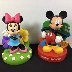 Disney Mickey Mouse and Minnie Plastic Penny Bank Hi Ya Pal Peachtree PlayThings